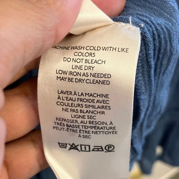 Free people Kelsey Peasant Blouse Blue Metal Bell sleeves Cottagecore Fairycore - Picture 10 of 12